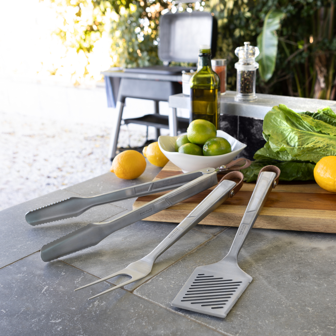 Steel Tongs, Spatula, Fork